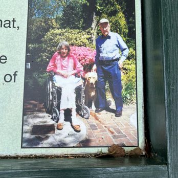 Spohr Gardens - Charles Spohr and his wife on entrance plaque - Parks Near Me - Falmouth, Massachusetts