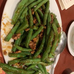 String beans in garlic with pork just awesome!