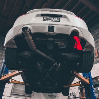 Top Mufflers - Custom single exit. Nissan 370z - Auto Repair Near Me - Kensington, Maryland