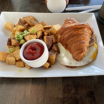 Onefold - Croissant Sandwich (with sausage and potatoes) - Breakfast & Brunch Near Me - Denver, Colorado Onefold - Croissant Sandwich (with sausage and potatoes) - Breakfast & Brunch Near Me - Denver, Colorado