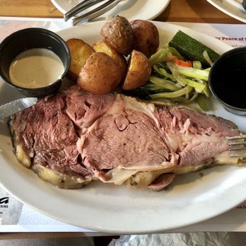 Pagoda Floating Restaurant - Prime rib, medium with roasted potatoes and veggies. - Hawaiian Near Me - Honolulu, Hawaii Pagoda Floating Restaurant - Prime rib, medium with roasted potatoes and veggies. - Hawaiian Near Me - Honolulu, Hawaii
