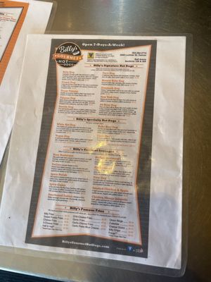 Menu photo 3 Billy's Gourmet Hot Dogs Denver, CO Menu photo 3 Billy's Gourmet Hot Dogs Denver, CO