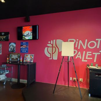 Pinot's Palette - Front display and easel - Paint & Sip Near Me - Temecula, California