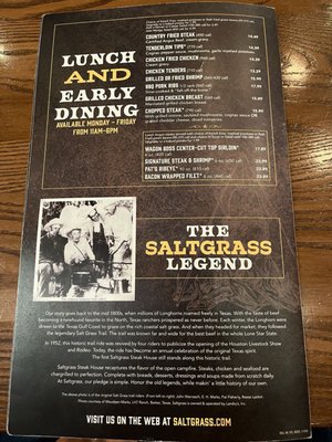 Menu photo 2 Saltgrass Steak House Mckinney, TX Menu photo 2 Saltgrass Steak House Mckinney, TX