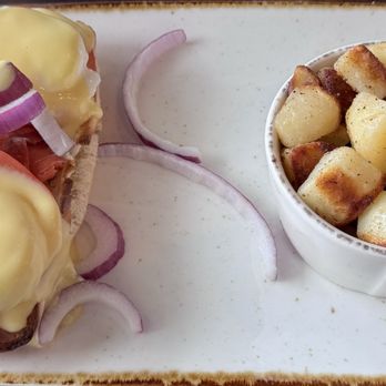 First Watch - Eggs Benedict with Salmon and Potatoes - Breakfast & Brunch Near Me - Shreveport, Louisiana