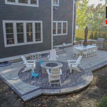 Amazing Garden & Construction - patio with fire pit - Patio Coverings Near Me - Needham, Massachusetts