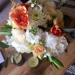 My amazing wedding bouquet, two days later =) Peonies, dalias, juliet roses, ranuculus and more--too much pretty to handle.