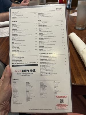 Menu photo 2 Doc B's Restaurant + Bar Austin, TX
