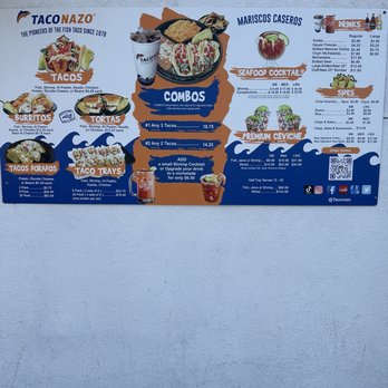 Taco Nazo - Menu board - Mexican Near Me - Bellflower, California