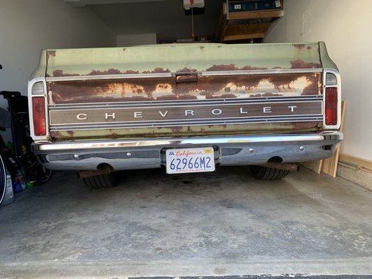 1972 Chevy C10 frame after the notch