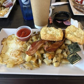 Stewart's Bistro - Sunrise special with bacon, Fresh Brewed Coffee - Coffee & Tea Near Me - Wake Forest, North Carolina Stewart's Bistro - Sunrise special with bacon, Fresh Brewed Coffee - Coffee & Tea Near Me - Wake Forest, North Carolina
