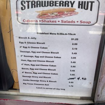 The Strawberry Hut - Breakfast menu - Sandwiches Near Me - Plant City, Florida The Strawberry Hut - Breakfast menu - Sandwiches Near Me - Plant City, Florida