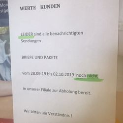 Postbank Finanzcenter - Hurra, heute ist der 7.10.19! Post, ick liebe Dir ;-(
