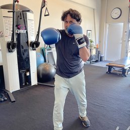 First time ever with boxing gloves. First time ever with boxing gloves.