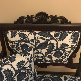 Nicholson Custom Furniture - reupholstered antique settee by Nicholson Custom Upholstery. - Furniture Reupholstery Near Me