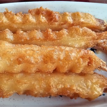 Sapporo - The corn-dog like tempura shrimp. - Sushi Bars Near Me - San Antonio, Texas Sapporo - The corn-dog like tempura shrimp. - Sushi Bars Near Me - San Antonio, Texas