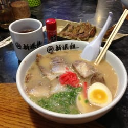 Shin-Sen-Gumi Hakata Ramen - Gardena - Hakata Ramen w/cha shu, egg, ginger. Gyoza and tea