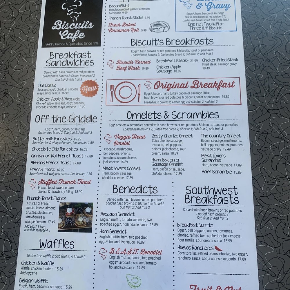 Biscuits Cafe - Menu - Breakfast & Brunch Near Me - Glendale, Arizona