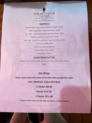Menu photo 5 Ritz Klub Tavern Michigan City, IN