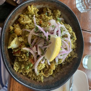 Puerto 27 Peruvian Kitchen & Pisco Bar - Seafood paella- terrible soggy yellow rice. Do not order. May 2019 - Peruvian Near Me - Pacifica, California Puerto 27 Peruvian Kitchen & Pisco Bar - Seafood paella- terrible soggy yellow rice. Do not order. May 2019 - Peruvian Near Me - Pacifica, California