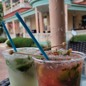 Seaside Cafe - Coconut mojito and strawberry lemongrass mojito. - Pizza Near Me - Key West, Florida Seaside Cafe - Coconut mojito and strawberry lemongrass mojito. - Pizza Near Me - Key West, Florida
