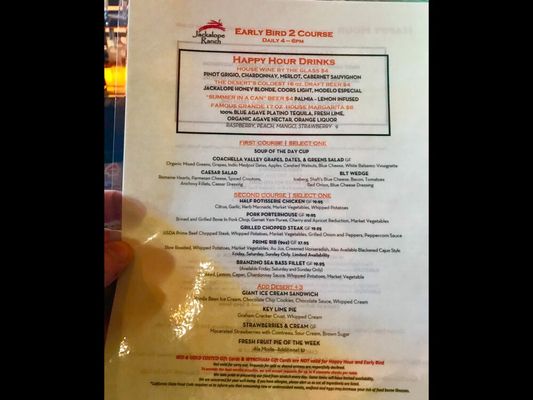Menu photo 6 Jackalope Ranch Indio, CA