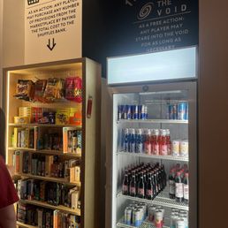 Packaged snacks and bottled drinks available for purchase. Packaged snacks and bottled drinks available for purchase.
