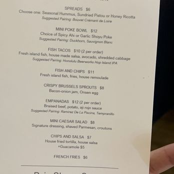 Fusion Cafe + Wine - Happy Hour menu - Venues & Event Spaces Near Me - Honolulu, Hawaii