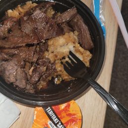 Steak teriyaki and fried rice
