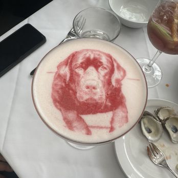 Glowbal - My pup printed onto my drink! - Canadian (New) Near Me - Vancouver, British Columbia