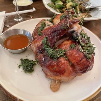 Rooted Rotisserie - Half-chicken Rotisserie and Brussel Sprouts - French Near Me - Baltimore, Maryland