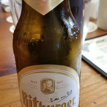 Leopold's - Bitburger Drive, Non-Alcoholic, 11.2oz: Refreshing, true beer taste without alcohol and quite a few less calories ($5.95) - German Near Me - San Francisco, California Leopold's - Bitburger Drive, Non-Alcoholic, 11.2oz: Refreshing, true beer taste without alcohol and quite a few less calories ($5.95) - German Near Me - San Francisco, California