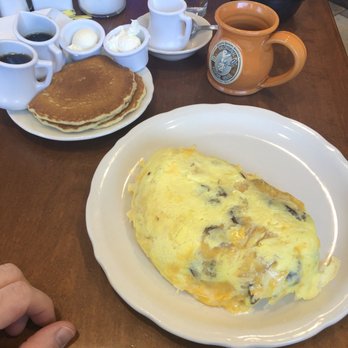 The Original Pancake House - Baked 6-egg omelette with sausage and cheese.....comes with 3 pancakes. - Breakfast & Brunch Near Me - Cincinnati, Ohio The Original Pancake House - Baked 6-egg omelette with sausage and cheese.....comes with 3 pancakes. - Breakfast & Brunch Near Me - Cincinnati, Ohio