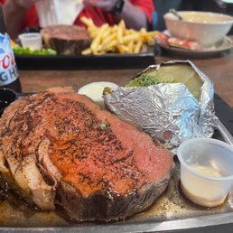 Prime rib and loaded baked potato Prime rib and loaded baked potato