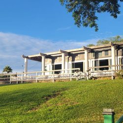 Wailea Sunset Luau - This is the venue from the parking lot. The entire outside is all of the seating and the small stage is in the lefthand of the building.