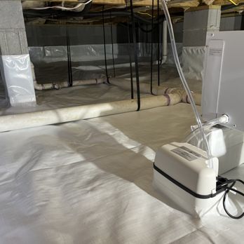 Crawl Space Cowboys - Dehumidifier with condensate pump installed. - Waterproofing Near Me