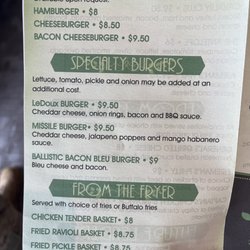 Antelope Crossing Cafe’ - Menu