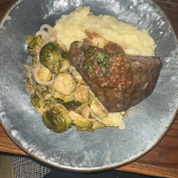 The Farm House - Short Rib with mashed potatoes and Brussels - Southern Near Me - Nashville, Tennessee