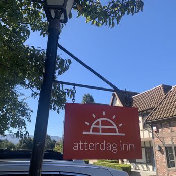 Atterdag Inn - Sign at the parking lot area. - Hotels Near Me - Solvang, California Atterdag Inn - Sign at the parking lot area. - Hotels Near Me - Solvang, California