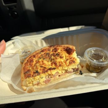 Tortoni Caffe - Ham quiche w/ spicy chimi - Coffee & Tea Near Me - Sherman Oaks, California