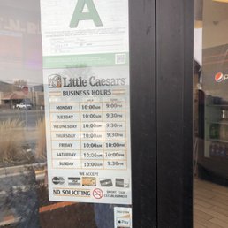 Sunday, March 24, 2019: hours and health department placard. Sunday, March 24, 2019: hours and health department placard.