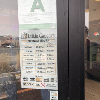 Little Caesars - Sunday, March 24, 2019: hours and health department placard. - Pizza Near Me - Carson City, Nevada Little Caesars - Sunday, March 24, 2019: hours and health department placard. - Pizza Near Me - Carson City, Nevada