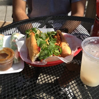 Banh Mi - Shrimp spring rolls, pork bahn mi & lychee lemonade= $14 - Vietnamese Near Me - Chicago, Illinois Banh Mi - Shrimp spring rolls, pork bahn mi & lychee lemonade= $14 - Vietnamese Near Me - Chicago, Illinois