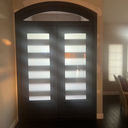 Inside with frosted glass