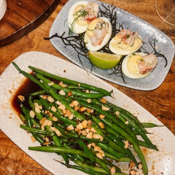The Beach House - Lobster deviled eggs Green beans - Asian Fusion Near Me - Koloa, Hawaii