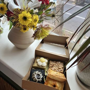 Seaforest Bakeshop - Black Sesame cake, pistachio lime cake, coffee injeolmo streusel cake, pocket pies of kimchi ricotta, mushroom bulgogi - Coffee & Tea Near Me - Philadelphia, Pennsylvania Seaforest Bakeshop - Black Sesame cake, pistachio lime cake, coffee injeolmo streusel cake, pocket pies of kimchi ricotta, mushroom bulgogi - Coffee & Tea Near Me - Philadelphia, Pennsylvania