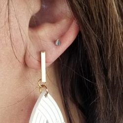 Needle Things - I had the opportunity to relocate & align the upper lobe piercing. Now, the piercings match in both ears!