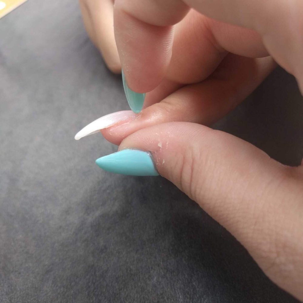 Artistic Nails and Spa - Pointing out- covered cuticles that weren't pushed or cleaned and layered acrylic and gel over them. - Nail Salons Near Me - Vienna, Virginia Artistic Nails and Spa - Pointing out- covered cuticles that weren't pushed or cleaned and layered acrylic and gel over them. - Nail Salons Near Me - Vienna, Virginia
