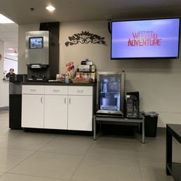 Customer lounge - complete with drinks and snacks. Customer lounge - complete with drinks and snacks.