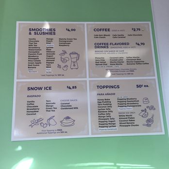 CHA 101 - Menu - Bubble Tea Near Me - Santa Maria, California